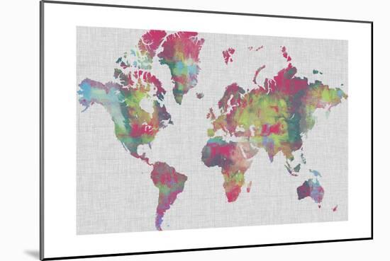 Impasto Map of the World-Jennifer Goldberger-Mounted Art Print