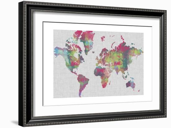 Impasto Map of the World-Jennifer Goldberger-Framed Art Print