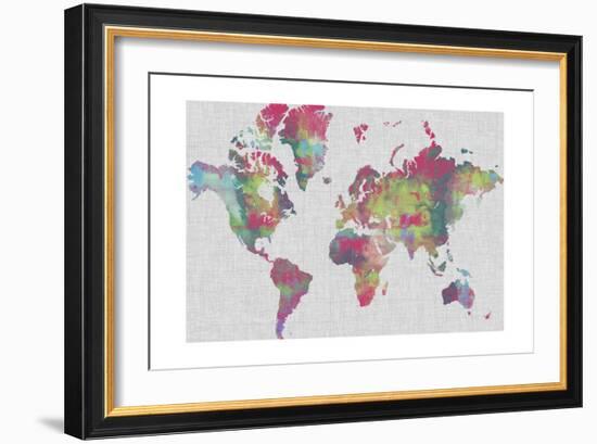 Impasto Map of the World-Jennifer Goldberger-Framed Art Print