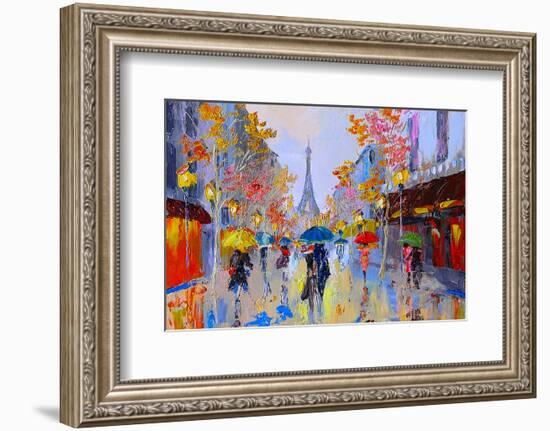 Impasto Paris Eiffel Tower-null-Framed Art Print