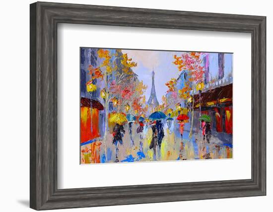 Impasto Paris Eiffel Tower-null-Framed Art Print