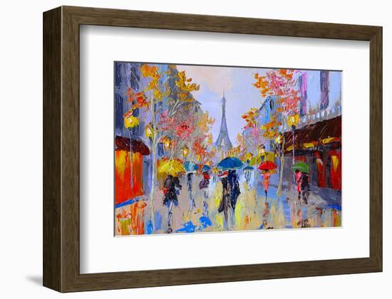 Impasto Paris Eiffel Tower-null-Framed Art Print