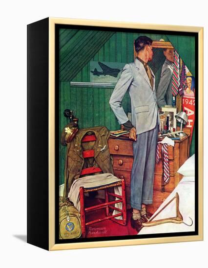 "Imperfect Fit", December 15,1945-Norman Rockwell-Framed Premier Image Canvas