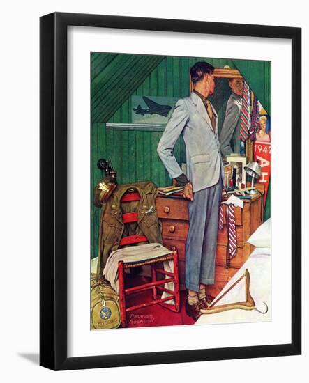 "Imperfect Fit", December 15,1945-Norman Rockwell-Framed Giclee Print