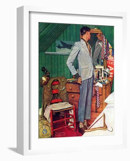 "Imperfect Fit", December 15,1945-Norman Rockwell-Framed Giclee Print