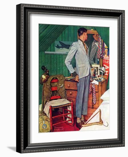 "Imperfect Fit", December 15,1945-Norman Rockwell-Framed Giclee Print