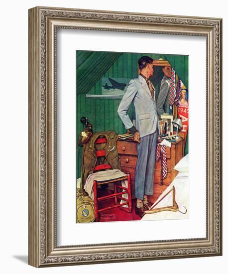 "Imperfect Fit", December 15,1945-Norman Rockwell-Framed Giclee Print