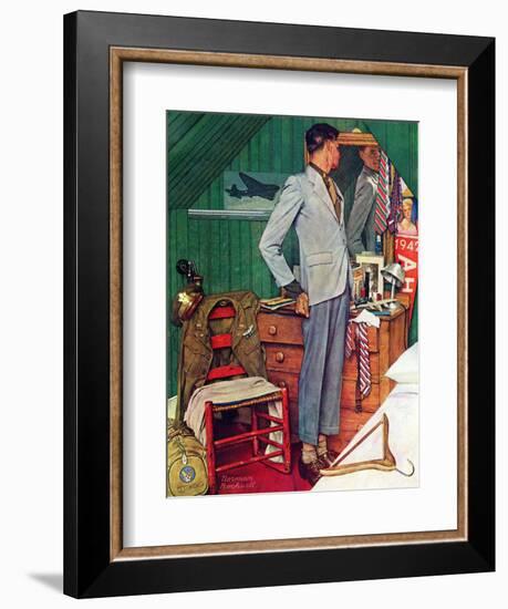 "Imperfect Fit", December 15,1945-Norman Rockwell-Framed Giclee Print