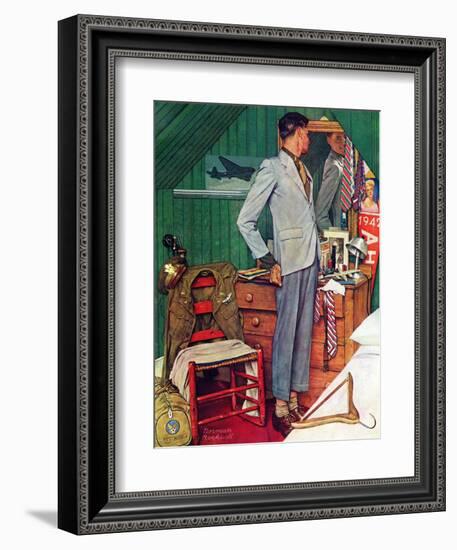 "Imperfect Fit", December 15,1945-Norman Rockwell-Framed Giclee Print