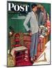 "Imperfect Fit" Saturday Evening Post Cover, December 15,1945-Norman Rockwell-Mounted Giclee Print