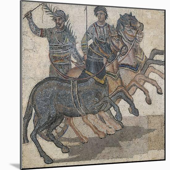 Imperial-Age Mosaic Depicting Chariot Race, 3rd Century-null-Mounted Giclee Print