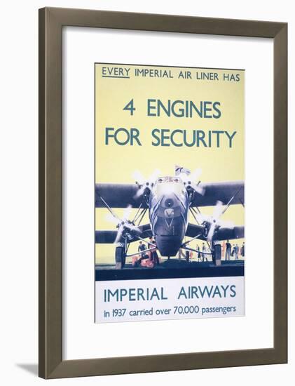 Imperial Airways: 4 Engines for Security-null-Framed Giclee Print