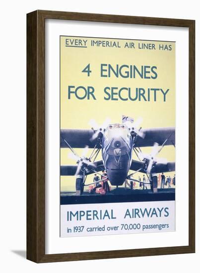 Imperial Airways: 4 Engines for Security-null-Framed Giclee Print