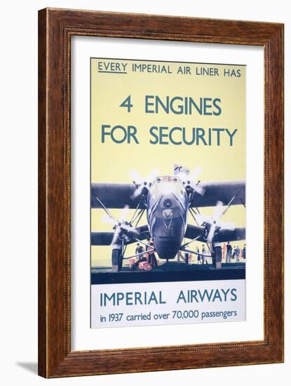 Imperial Airways: 4 Engines for Security-null-Framed Giclee Print