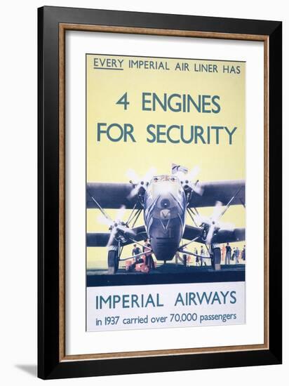 Imperial Airways: 4 Engines for Security-null-Framed Giclee Print