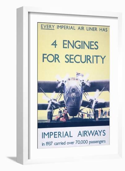 Imperial Airways: 4 Engines for Security--Framed Giclee Print