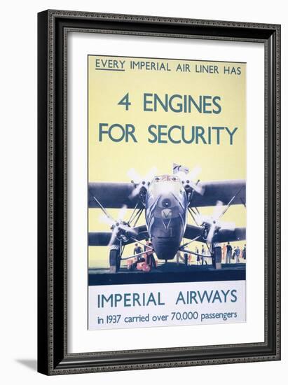 Imperial Airways: 4 Engines for Security-null-Framed Giclee Print