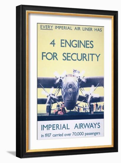 Imperial Airways: 4 Engines for Security-null-Framed Giclee Print