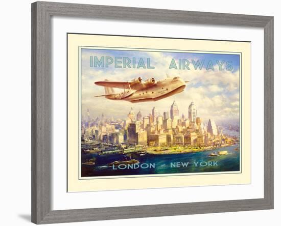 Imperial Airways - London to New York-The Vintage Collection-Framed Giclee Print