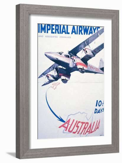 Imperial Airways to Australia Poster-null-Framed Giclee Print