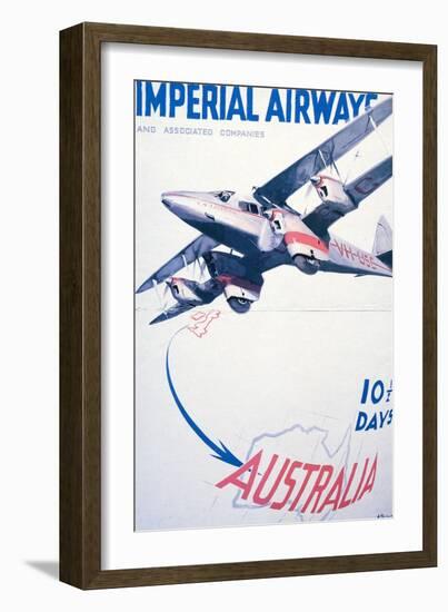 Imperial Airways to Australia Poster-null-Framed Giclee Print