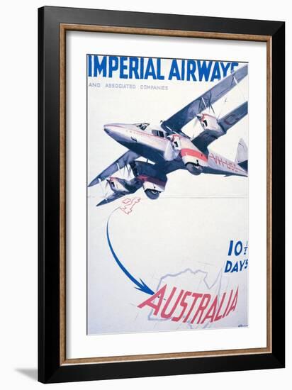 Imperial Airways to Australia Poster-null-Framed Giclee Print