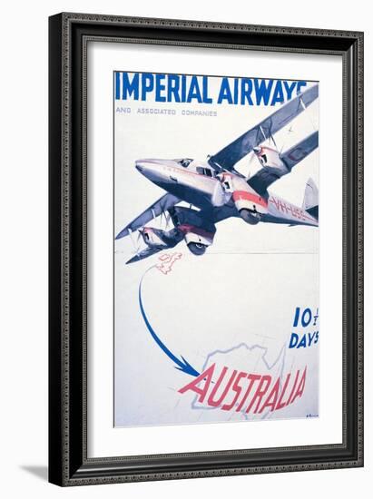 Imperial Airways to Australia Poster-null-Framed Giclee Print