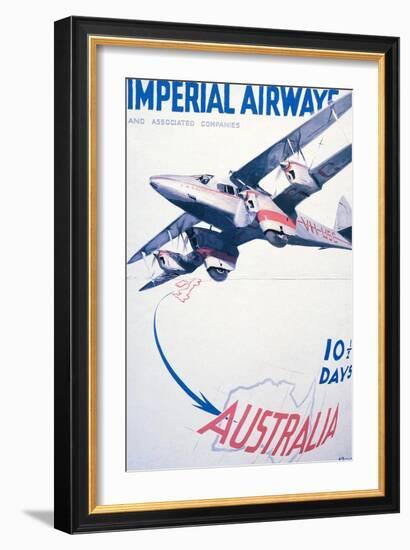 Imperial Airways to Australia Poster-null-Framed Giclee Print