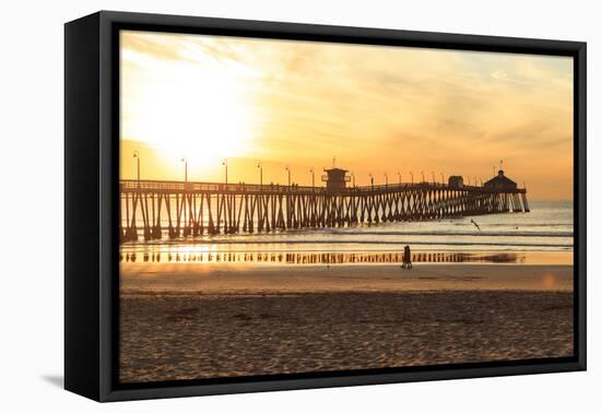 Imperial Beach Pier at Twilight, San Diego, Southern California, USA-Stuart Westmorland-Framed Premier Image Canvas