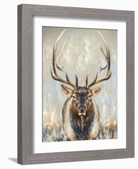 Imperial Bull Elk-Dina Perejogina-Framed Art Print
