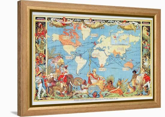 Imperial Federation Showing the Map of the World, British Empire, by Captain JC Colombo, C.1886-null-Framed Premier Image Canvas