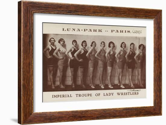 Imperial troupe of lady wrestlers (lutteuses). Luna Park. Paris (1933)-null-Framed Giclee Print