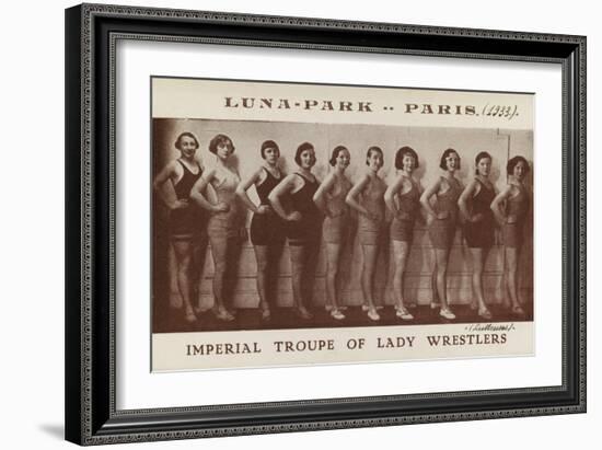 Imperial troupe of lady wrestlers (lutteuses). Luna Park. Paris (1933)-null-Framed Giclee Print