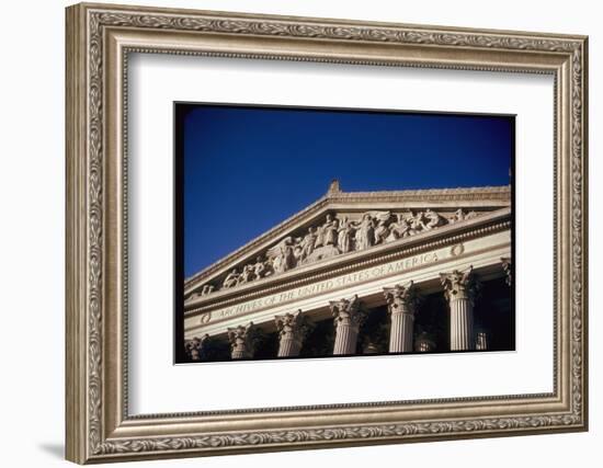 Imperial Washington Portfolio, DC Views, 1952: Archives of United States of America Facade Detail-Walker Evans-Framed Photographic Print