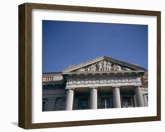 Imperial Washington Portfolio, DC Views, 1952: Commerce Department Building Facade Detail-Walker Evans-Framed Photographic Print