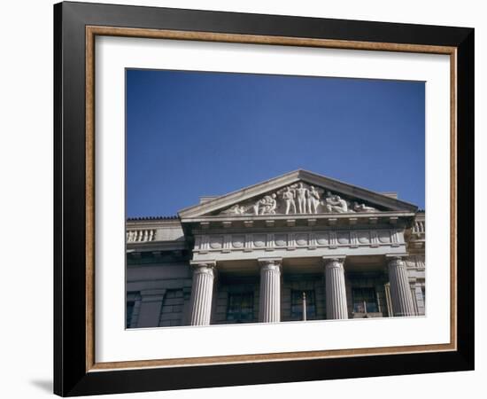 Imperial Washington Portfolio, DC Views, 1952: Commerce Department Building Facade Detail-Walker Evans-Framed Photographic Print