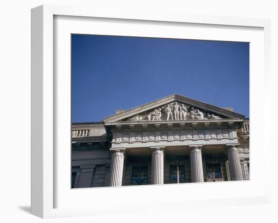 Imperial Washington Portfolio, DC Views, 1952: Commerce Department Building Facade Detail-Walker Evans-Framed Photographic Print