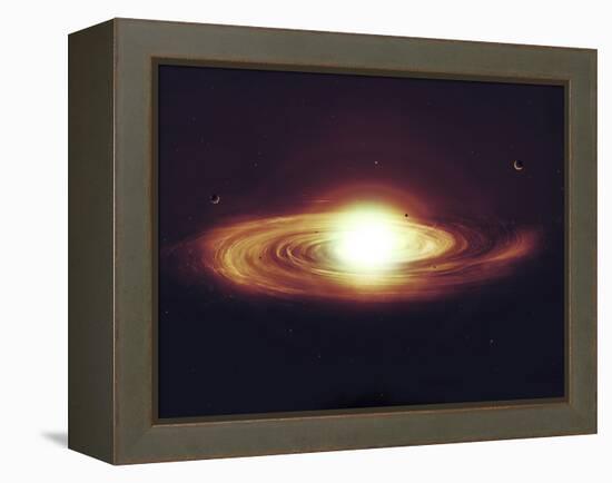 Implosion of a Sun with Visible Solar System and Planets-Stocktrek Images-Framed Premier Image Canvas