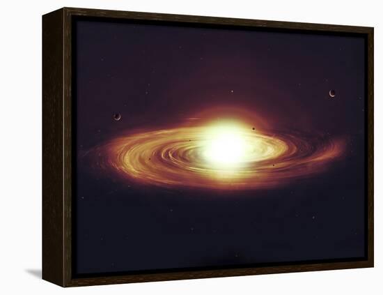 Implosion of a Sun with Visible Solar System and Planets-Stocktrek Images-Framed Premier Image Canvas