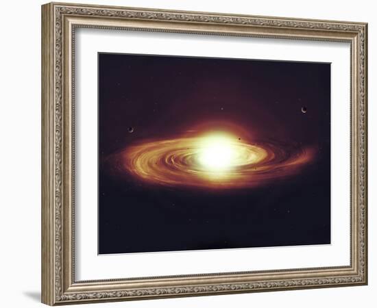 Implosion of a Sun with Visible Solar System and Planets-Stocktrek Images-Framed Photographic Print