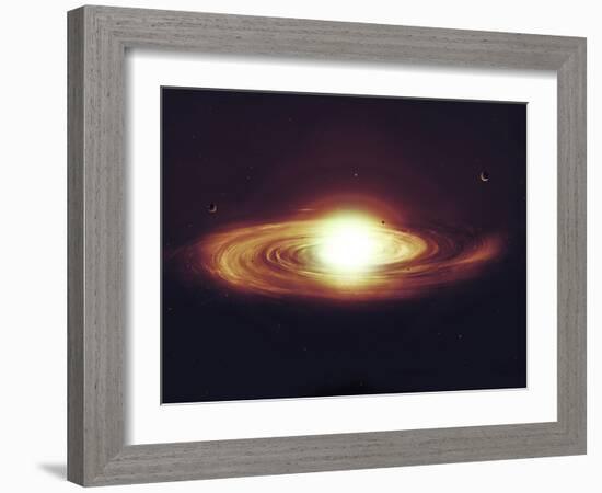 Implosion of a Sun with Visible Solar System and Planets-Stocktrek Images-Framed Photographic Print