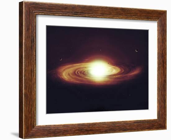 Implosion of a Sun with Visible Solar System and Planets-Stocktrek Images-Framed Photographic Print