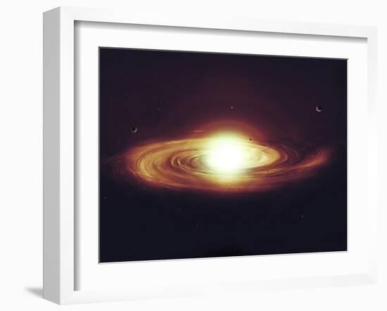 Implosion of a Sun with Visible Solar System and Planets-Stocktrek Images-Framed Photographic Print