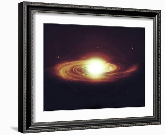 Implosion of a Sun with Visible Solar System and Planets-Stocktrek Images-Framed Photographic Print