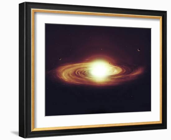 Implosion of a Sun with Visible Solar System and Planets-Stocktrek Images-Framed Photographic Print