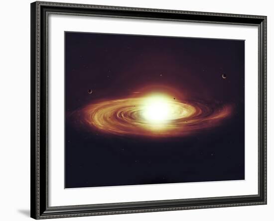 Implosion of a Sun with Visible Solar System and Planets-Stocktrek Images-Framed Photographic Print