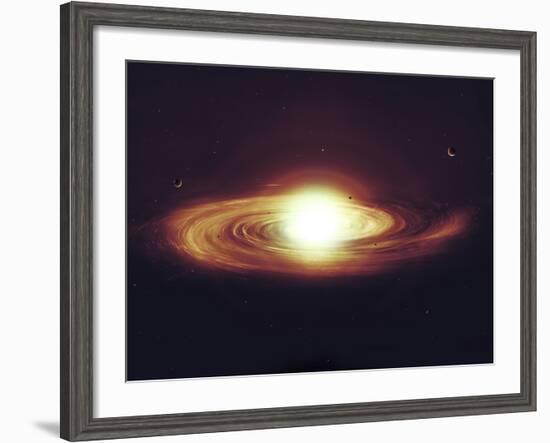 Implosion of a Sun with Visible Solar System and Planets-Stocktrek Images-Framed Photographic Print