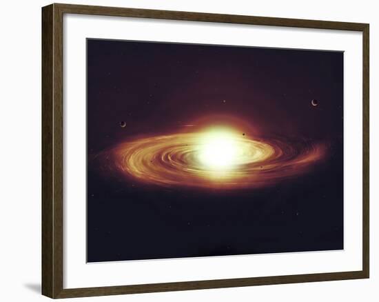 Implosion of a Sun with Visible Solar System and Planets-Stocktrek Images-Framed Photographic Print