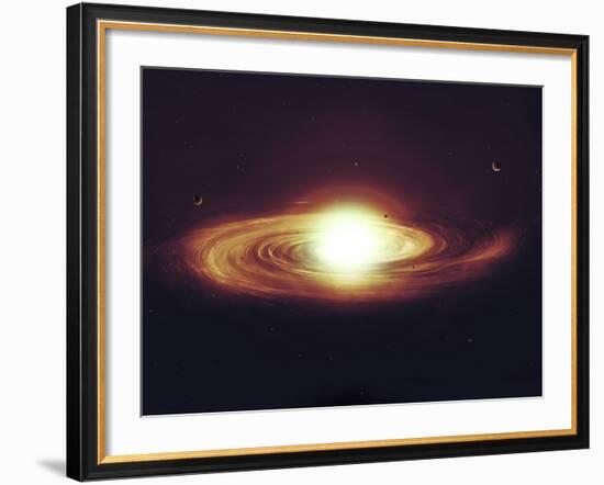 Implosion of a Sun with Visible Solar System and Planets-Stocktrek Images-Framed Photographic Print