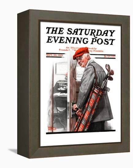 "Important Business" Saturday Evening Post Cover, September 20,1919-Norman Rockwell-Framed Premier Image Canvas